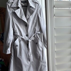 Jones New York Light Gray Trench Coat